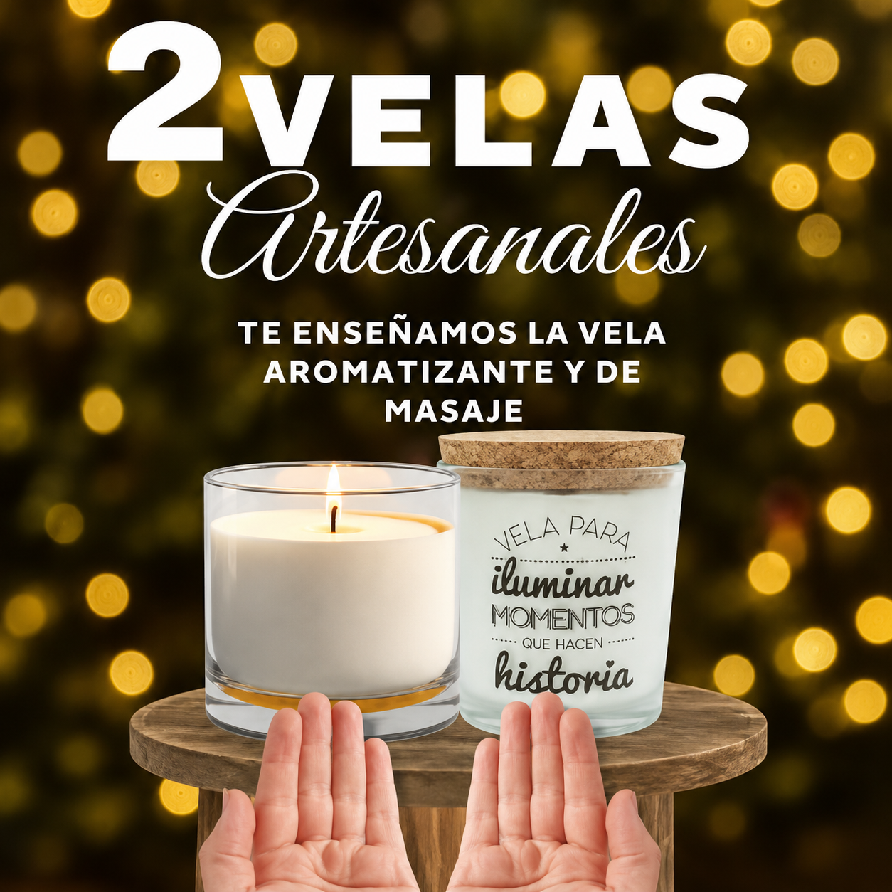 Bono Aprende dos velas artesanales incluido en el curso de crochet